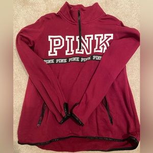 PINK half zip pullover